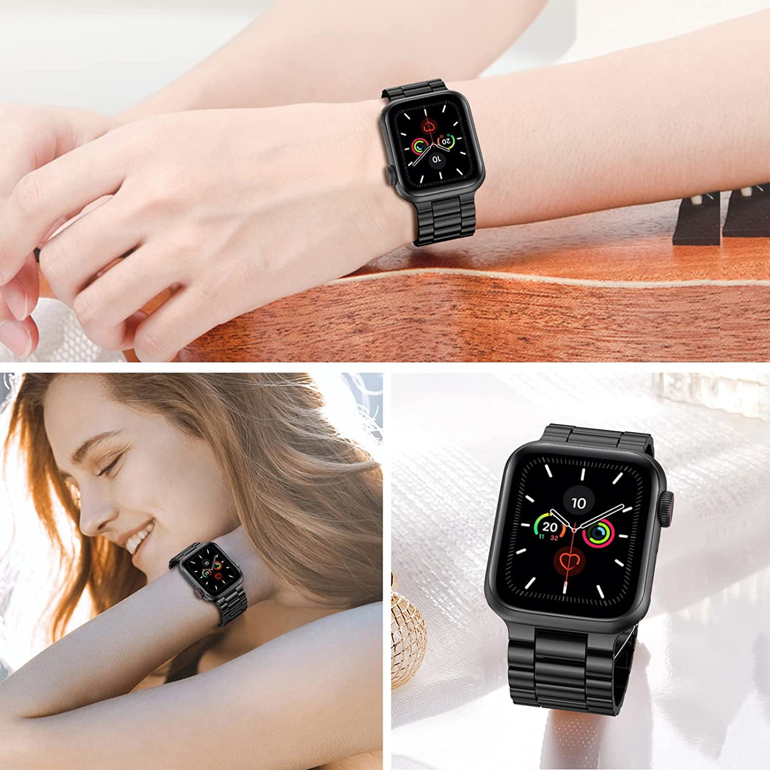 An elegant stainless steel bracelet for the Apple Watch